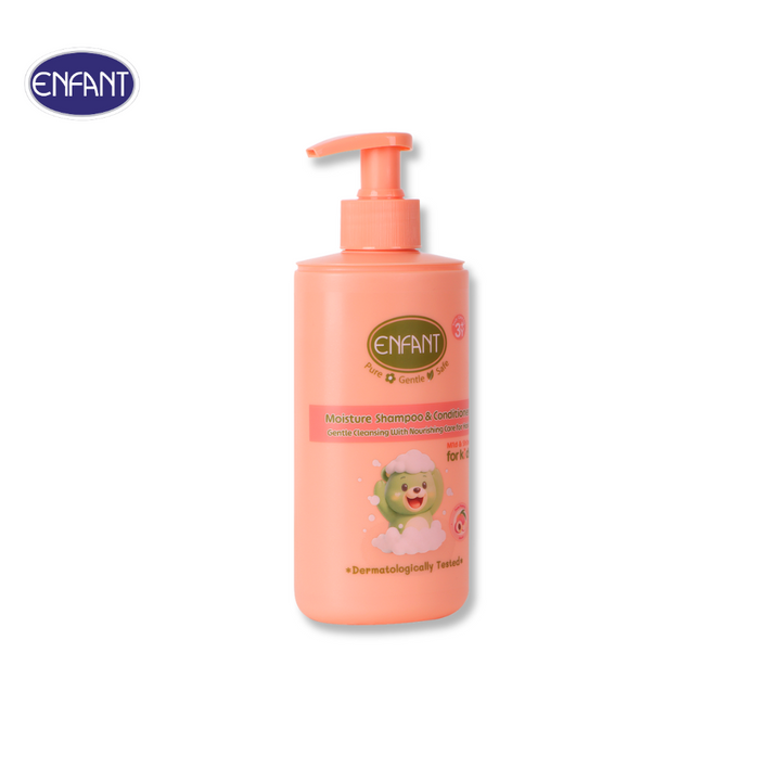 ENFANT (อองฟองต์) Mild & Shine Moisture Shampoo & Conditioner แชมพูพร้อมคอนดิชั่นเนอร์ สำหรับเด็ก 3 ปีขึ้นไป 300ml. ICCSHOPPING