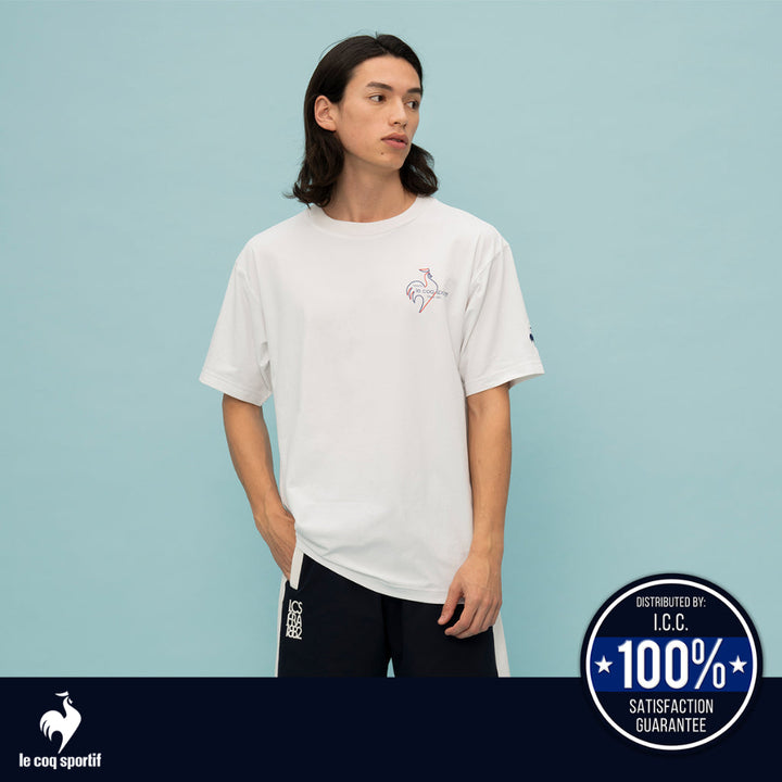 le coq sportif เสื้อเทรนนิ่ง ออกกำลังกาย ผู้ชาย สีกรม (T-shirt, เสื้อยืด, เสื้อออกกำลังกาย, lecoq) ICCSHOPPING