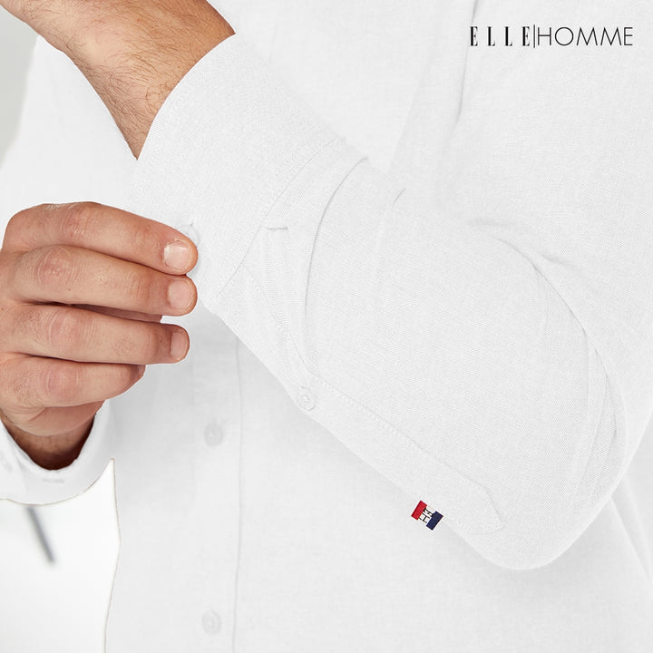 ELLE HOMME | เสื้อเชิ้ตแขนยาว คอปกเชิ้ต ทรง REGULAR สีขาว | W8B675 