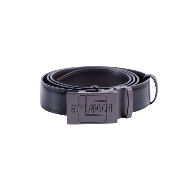 Guy Laroche เข็มขัดหนังผู้ชาย หัวเข็มขัดแบบออโต้ล๊อค ขนาดเอว 33 - 43 นิ้ว สีดำ (BB51033R5BL) ICCSHOPPING