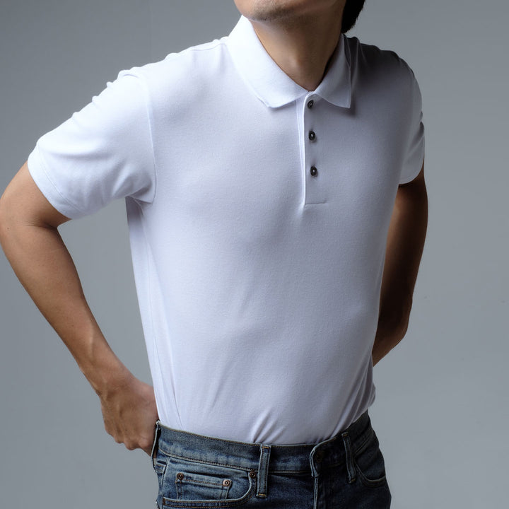 era-won เสื้อโปโล แขนสั้น ทรงสลิม Polo Shirt สี White 