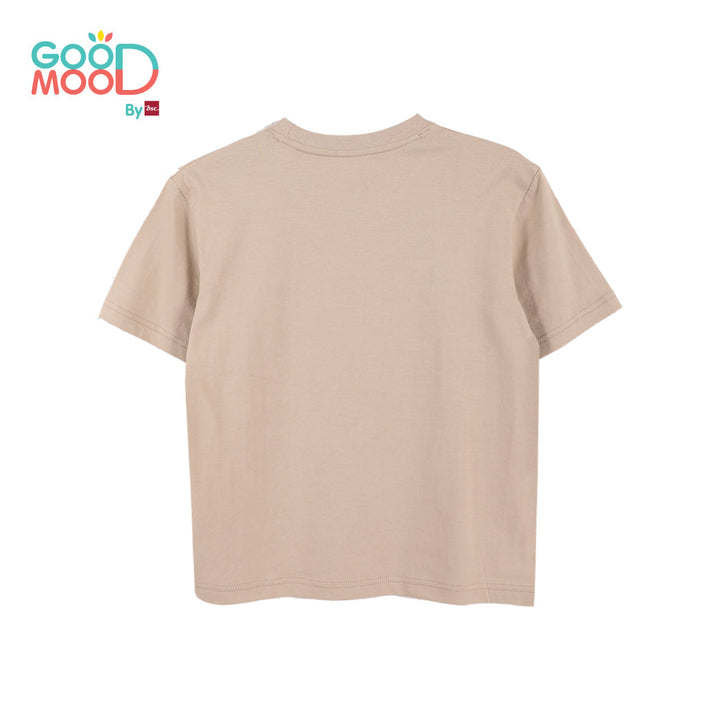 Good Mood by bsc เสื้อยืดคอกลม แขนสั้น สีเบจ + PATCHES ลายผลไม้ 6 ชิ้น สำหรับเด็กอายุ 2-9 ปี ผ้าคอตตอน ICCSHOPPING