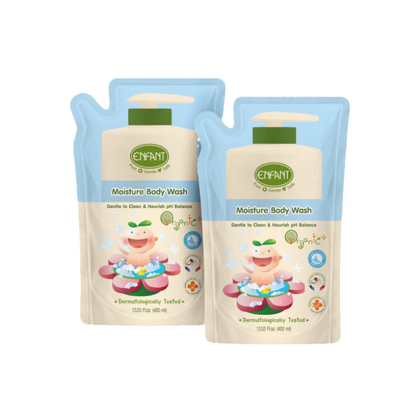 [1แถม1] Enfant อองฟองต์ Organic Plus Moisture Body Wash ครีมอาบน้ำ สูตรน้ำนมวานิลา ใช้ได้ตั้งแต่เด็กแรกเกิด ENFANT