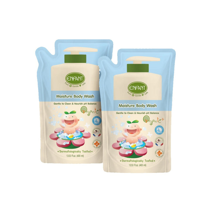 [1แถม1] Enfant อองฟองต์ Organic Plus Moisture Body Wash ครีมอาบน้ำ สูตรน้ำนมวานิลา ใช้ได้ตั้งแต่เด็กแรกเกิด ENFANT