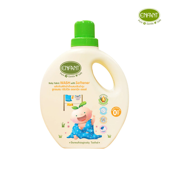 Enfant อองฟองต์ Baby Fabric Wash With Softener ผลิตภัณฑ์ซักผ้าเด็กผสมปรับผ้านุ่ม 1,000ml. ENFANT