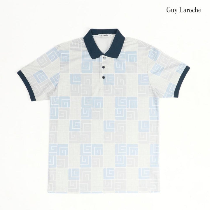 Guy Laroche เสื้อโปโลแขนสั้น สีฟ้า เนื้อผ้า 100% Polyester ทรง Extra FIT รุ่น BKL7301W5BU ICCSHOPPING