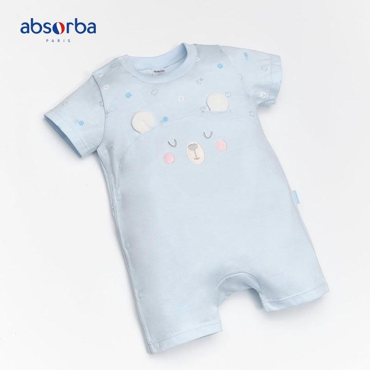 แอ็บซอร์บา ชุดหมีสั้น สำหรับเด็กอายุ 3 -12 เดือน สีฟ้า คอลเลคชั่น Petit Ours ICCSHOPPING
