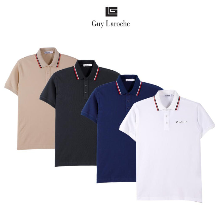Guy Laroche เสื้อโปโลแขนสั้น ใส่สบาย สีสด ไม่ซีดง่าย ทรง Extra FIT รุ่น BKL6301W5 มีให้เลือก 4 สี ICCSHOPPING