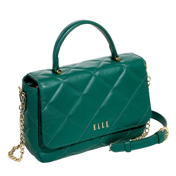 ELLE BAG I กระเป๋าสะพายข้างผู้หญิงทรง QUITING มี 4 สี สีดำ สีเขียว สีขาว สีม่วง I EWH164