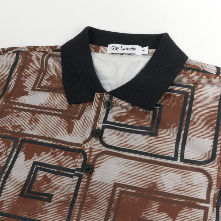 Guy Laroche เสื้อโปโลแขนสั้น สีน้ำตาล เนื้อผ้า 100% Polyester ทรง Extra FIT รุ่น BKL7302W5BR ICCSHOPPING