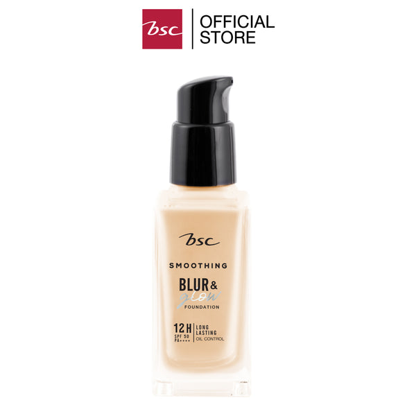 BSC SMOOTHING BLUR & GLOW FOUNDATION SPF50 PA++++ รองพื้นเนื้อบางเบา เกลี่ยง่าย กันน้ำ กันเหงื่อ