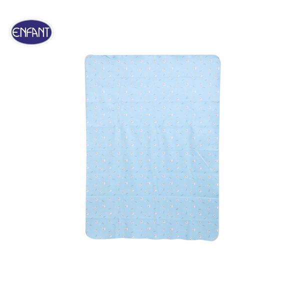 ENFANT (อองฟองต์) ผ้ารองกันน้ำ Crytal Velvet (ผ้ากำมะหยี่นุ่ม) ลายน้องแกะ น่ารัก สีฟ้า 