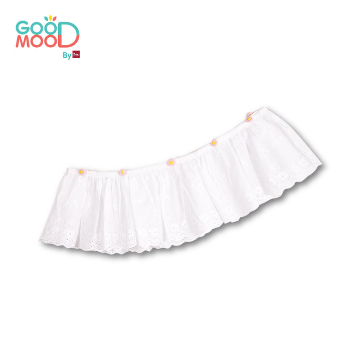 Good Mood by bsc เสื้อยืดแขนระบาย สีชมพูเข้ม+ชายกระโปรงลูกไม้ สีขาว สำหรับเด็กอายุ 2-9 ปี ผ้าคอตตอน ICCSHOPPING