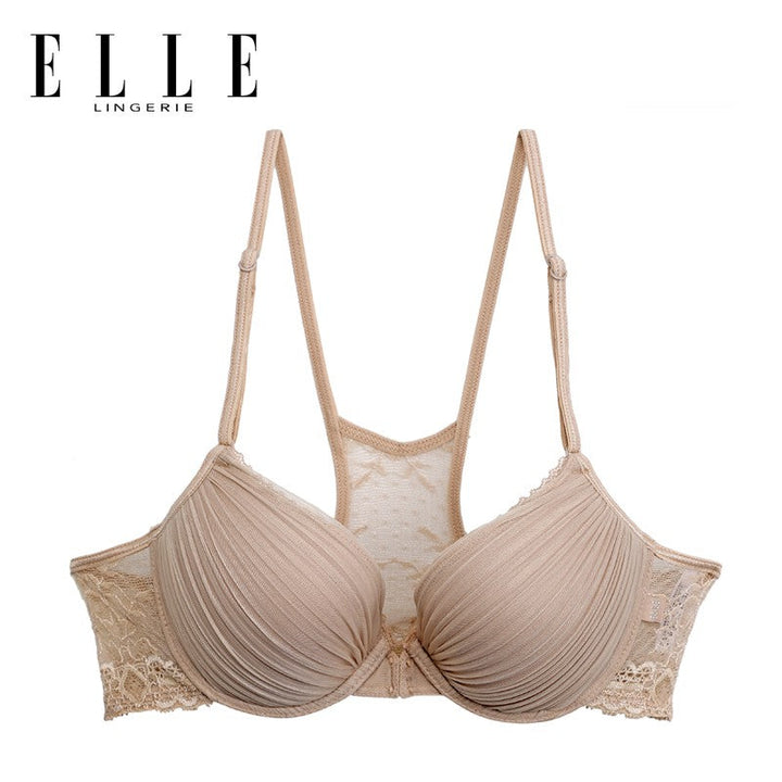 ELLE lingerie Moulded Bra Front-Close ยกทรงตะขอหน้ามีโครงเสริมฟองน้ำตกแต่งพลีท - LB7540 ICCSHOPPING