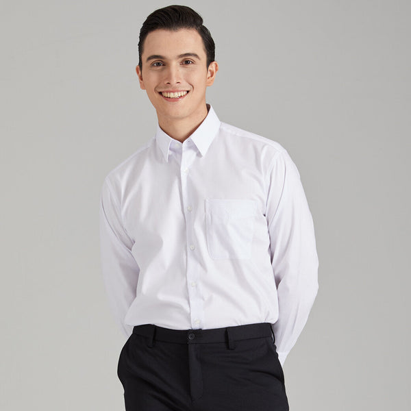 ARROW Wrinkle Free SHIRT -รีดง่าย ยับยาก - เสื้อเชิ้ตทำงานแขนยาวสีขาว ทรง COMFORT FIT  รหัส MACC9U9W2BRWH 