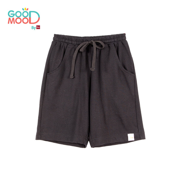 Good Mood by bsc กางเกงขาสั้น เอวยางยืด สีดำ สำหรับเด็กอายุ 2-9 ปี ผ้าคอตตอน ICCSHOPPING