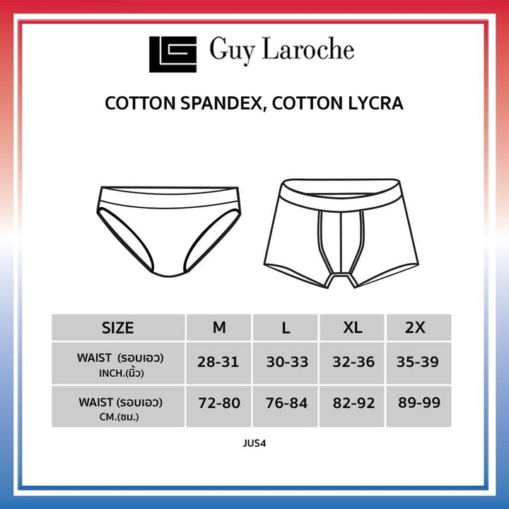 Guy Laroche กางเกงในกีลาโรช รุ่น PACK 6 ชิ้น Cotton spandex - สีขาว สีดำ สีเทา (JUS4905R5) ICCSHOPPING