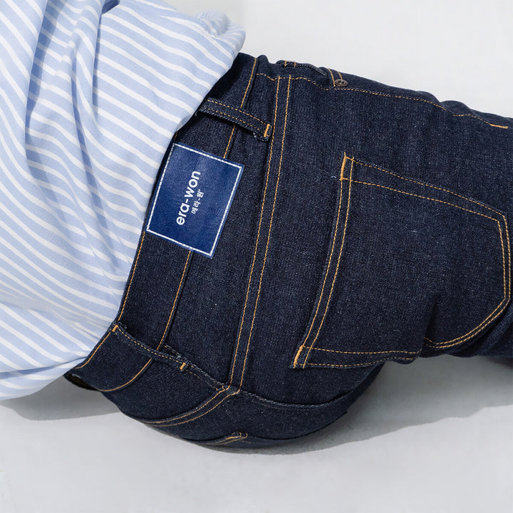 era-won กางเกงยีนส์ DENIM SLIM สี Blue Japan (ผ้าหนัก 11 Oz ยีนส์ดิบ) 