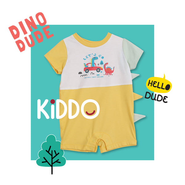 ENFANT (อองฟองต์) BSC KIDDO by Enfant ชุดหมีสั้น สำหรับเด็ก 3 เดือน - 2 ปี คอลเล็กชั่น DINO DUDE สีเหลือง ICCSHOPPING