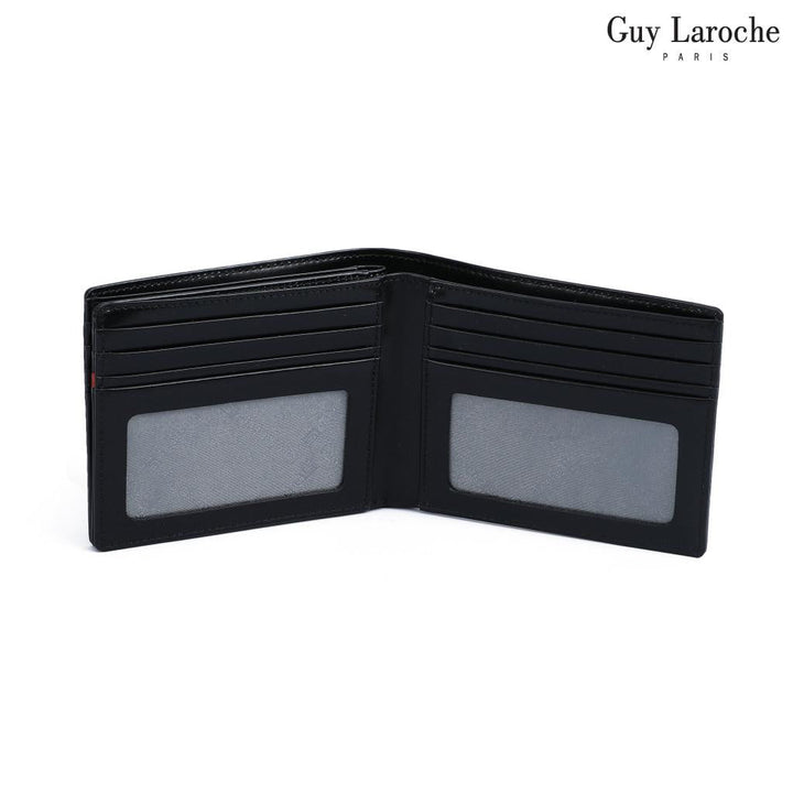 Guy Laroche กระเป๋าสตางค์พับสั้น มีลิ้นกลาง รุ่น CASEY - สีดำ (AGP01523W5) ICCSHOPPING