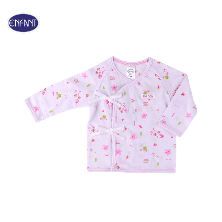 ENFANT (อองฟองต์) Gift set Debon by Enfant เซ็ตเสื้อผ้า 1กล่อง/6ไอเท็ม สำหรับเด็ก 0-3 เดือน ผ้าคอตตอน 100% สีชมพู 