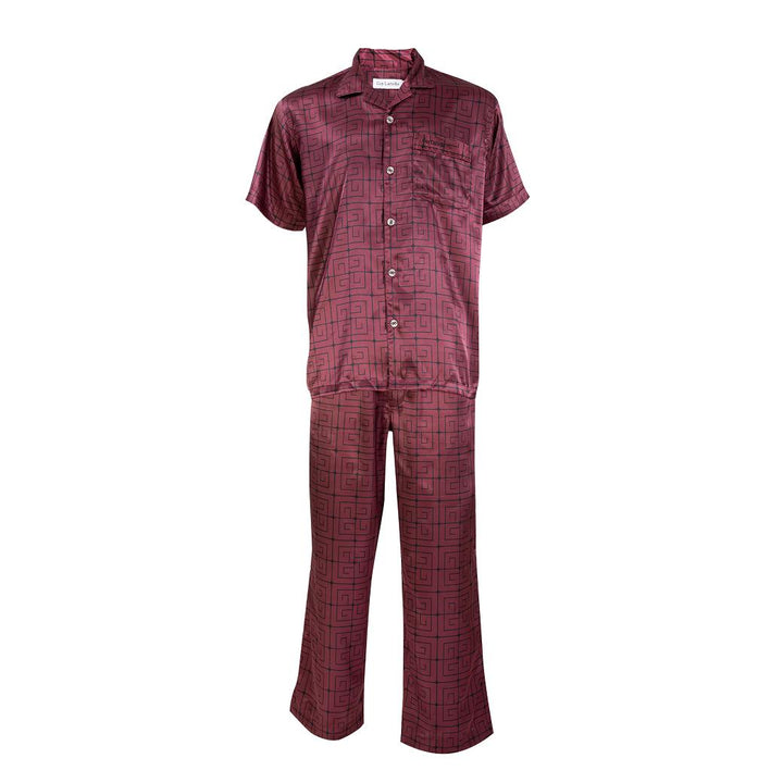 Guy Laroche ชุดนอนผ้าซาติน คอปก แขนสั้น ขายาว พิมพ์ลาย รุ่น JPP7522W4 ICCSHOPPING