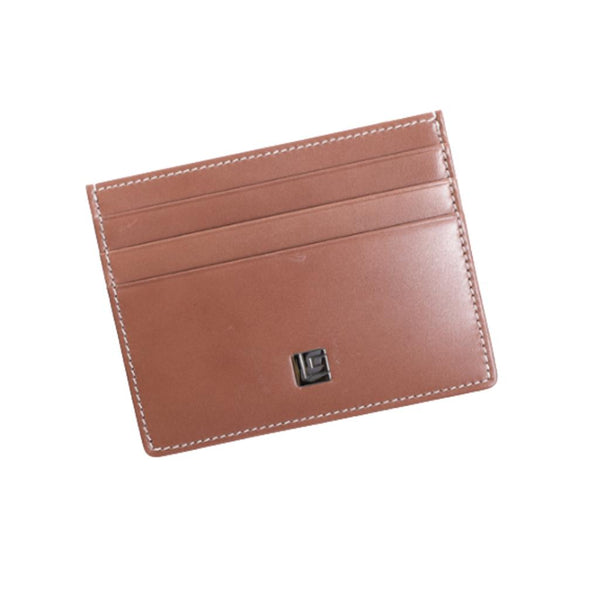 Guy Laroche กระเป๋าใส่นามบัตรหนังเรียบ 6 การ์ด สีน้ำตาล (BW16644W5BRS1) ICCSHOPPING