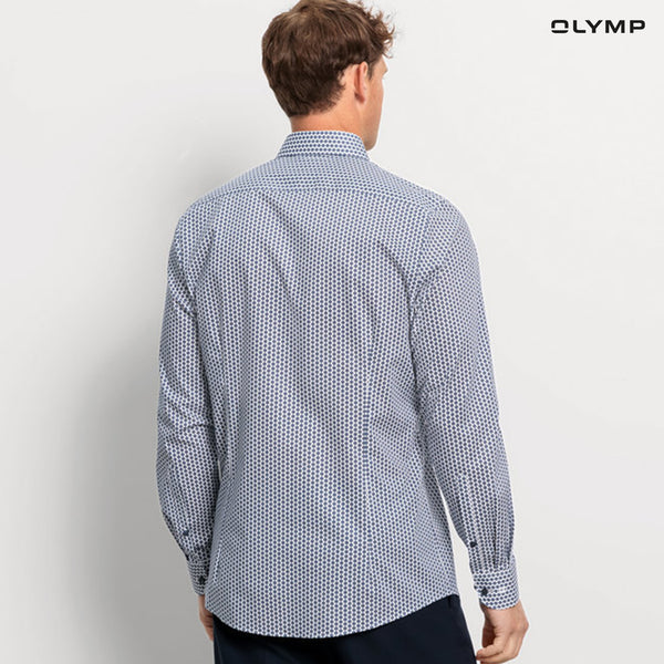 OLYMP  Level Five Shirt เสื้อเชิ้ตชาย ลายพิมพ์ ดอกไม้ ทรงพอดีตัว ยืดหยุ่นได้ดี รีดง่าย SPRI24 
