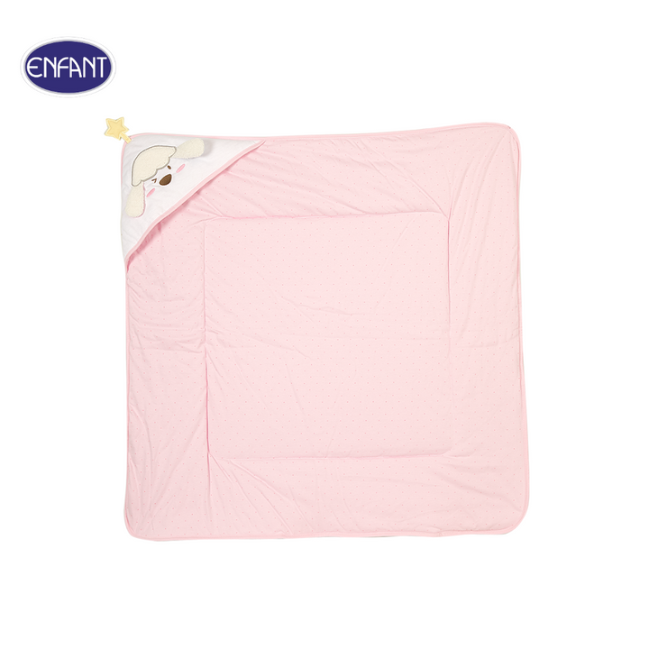 ENFANT (อองฟองต์) ผ้าห่อตัวบุใยผ้าลายน้องแกะ ผ้าคอตตอน 100% ขนาด 30x30 นิ้ว 