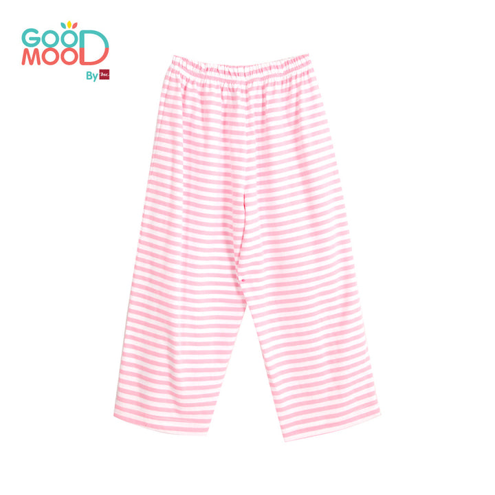 Good Mood by bsc ชุดนอนแขนยาว+กางเกงขายาวลายริ้ว สีชมพู สำหรับเด็กอายุ 2-9 ปี ผ้า Single Cotton ENFANT