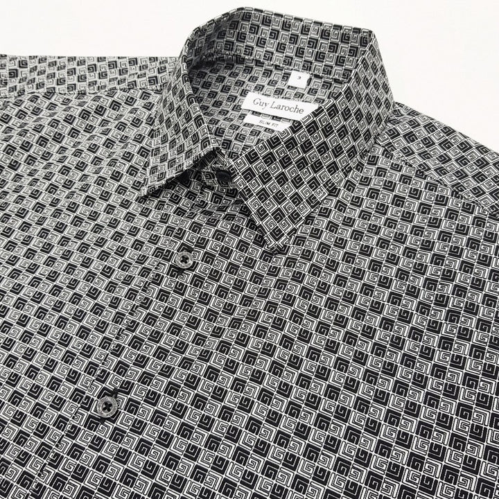 Guy Laroche เสื้อเชิ้ตคอปก ทอลายในตัว  ทรง Slim fit สวมใส่เข้ารูป Guy Laroche