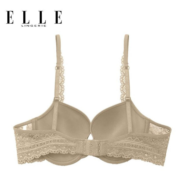 ELLE Lingerie Moulded Bra ยกทรงเสริม Push-up เต้าเรียบตัดต่อลูกไม้ - LB7534 Elle
