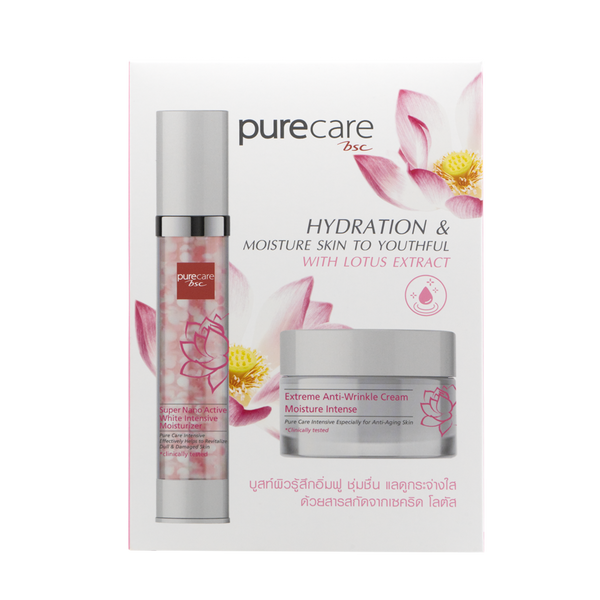 BSC Pure Care (บีเอสซี เพียวแคร์) HYDRATION & MOISTURE SKIN TO YOUTHFUL WITH LOTUS EXTRACT 30gx2