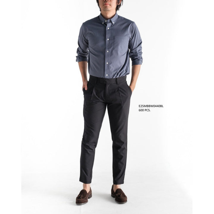 era-won กางเกง รุ่น GOLF FABRIC (065)  ทรงกระบอกเล็ก ขาเต่อ เอวยางยืด สี Black ICCSHOPPING