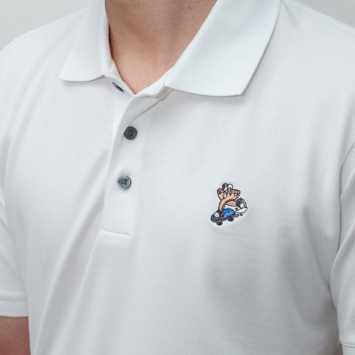era-won เสื้อโปโลแขนสั้น ทรงสลิม Polo collection “ART TOY" สี White 