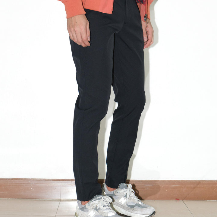 era-won กางเกง รุ่น GOLF FABRIC (065)  ทรงกระบอกเล็ก ขาเต่อ เอวยางยืด สี BLACK 