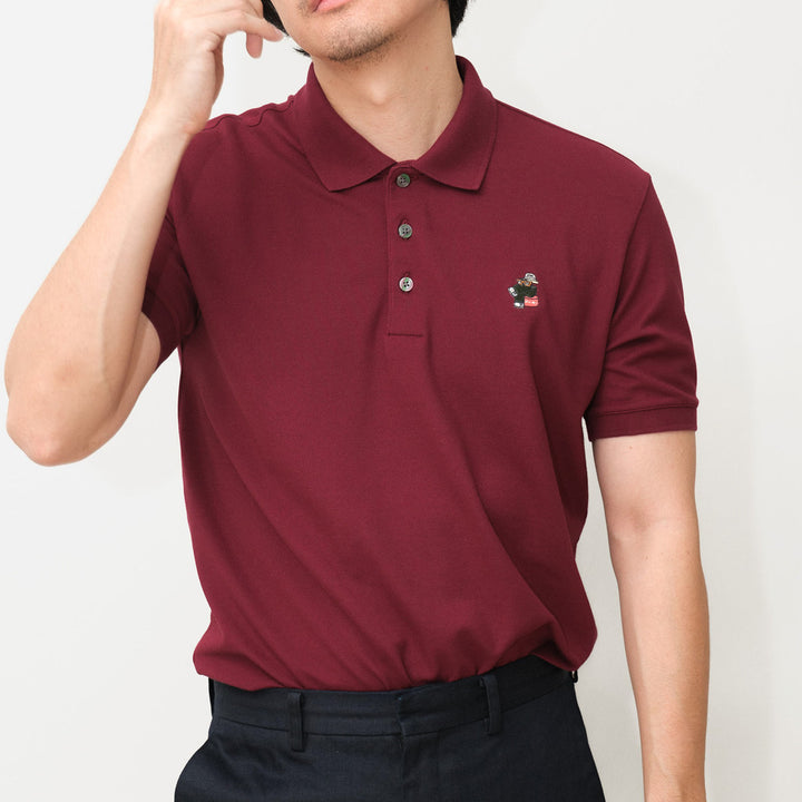 era-won เสื้อโปโลแขนสั้น ทรงสลิม Polo collection “ART TOY" สี Maroon 
