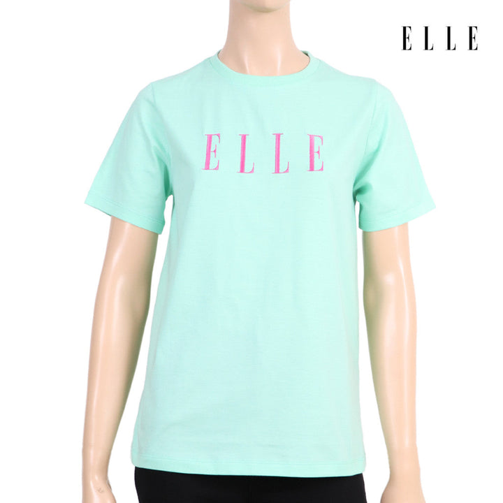 ELLE เสื้อยืด T-SHIRT ผ้า COTTON แขนสั้น ทรง BASIC ปักโลโก้ ELLE รุ่น W3K698 ICCSHOPPING