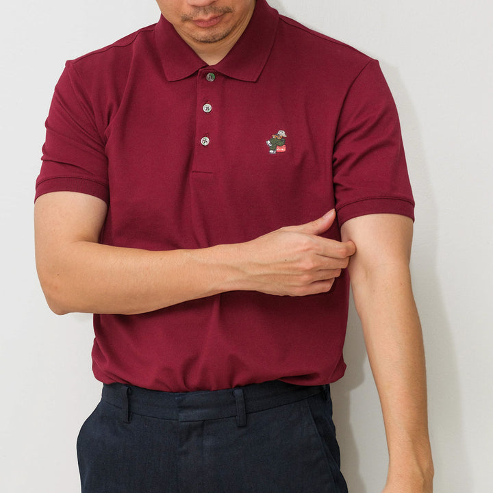 era-won เสื้อโปโลแขนสั้น ทรงสลิม Polo collection “ART TOY" สี Maroon 