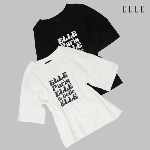 ELLE เสื้อยืด T-SHIRT ผ้า COTTON แขนสั้น ทรง CROP สกรีนลายกราฟฟิค รุ่น W3K702 ICCSHOPPING