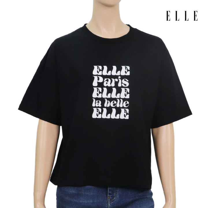 ELLE เสื้อยืด T-SHIRT ผ้า COTTON แขนสั้น ทรง CROP สกรีนลายกราฟฟิค รุ่น W3K702 ICCSHOPPING