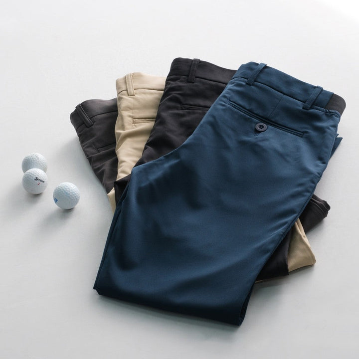 era-won กางเกง รุ่น GOLF FABRIC (065)  ทรงกระบอกเล็ก ขาเต่อ เอวยางยืด สี Navy ICCSHOPPING