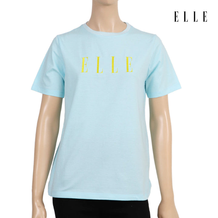 ELLE เสื้อยืด T-SHIRT ผ้า COTTON แขนสั้น ทรง BASIC ปักโลโก้ ELLE รุ่น W3K698 ICCSHOPPING