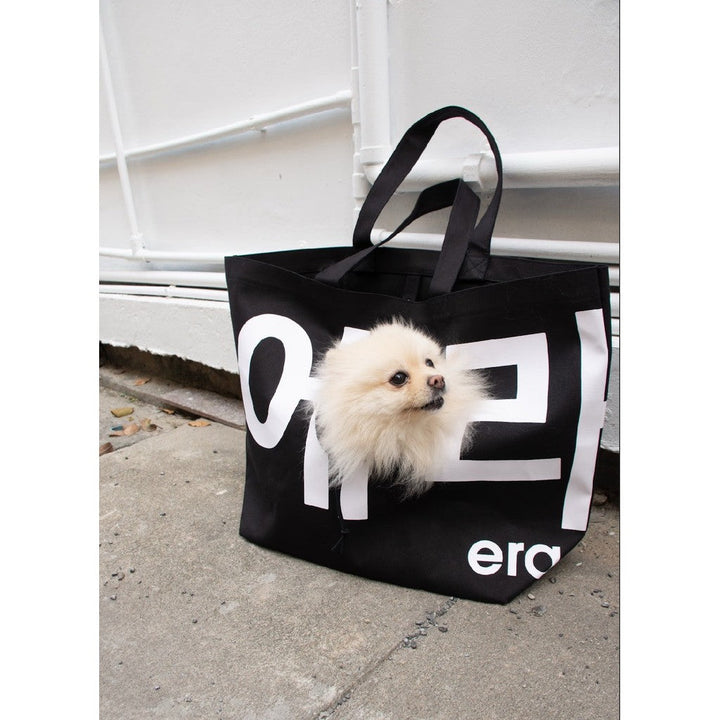 era-won กระเป๋าผ้า Jumbo tote dog (limited edition) KOREA BAG สี Black Dog White era-won