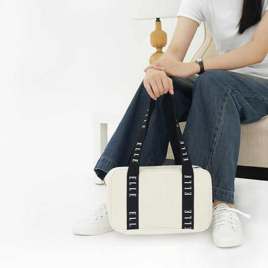 ELLE BOWLING BAG กระเป๋าสะพาย ผ้า Canvas Cotton 100% มีให้เลือก 2 สี รุ่น EWG005525 ELLE