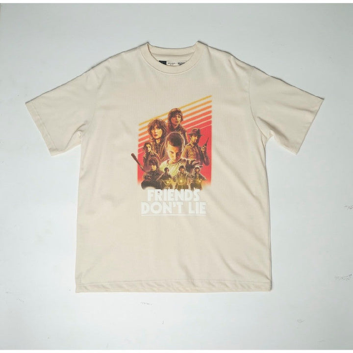 era-won เสื้อยืดเอราวอนแขนสั้น T-Shirt Oversize สกรีน STANGER THINGS สี Cream (CB) ICCSHOPPING