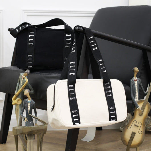 ELLE BOWLING BAG กระเป๋าสะพาย ผ้า Canvas Cotton 100% มีให้เลือก 2 สี รุ่น EWG005525 ELLE