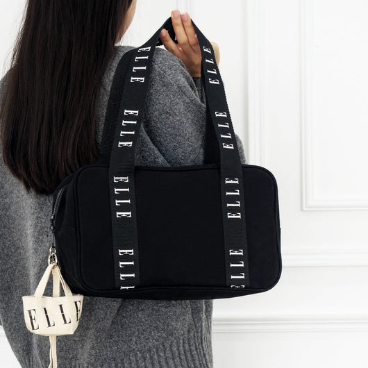 ELLE BOWLING BAG กระเป๋าสะพาย ผ้า Canvas Cotton 100% มีให้เลือก 2 สี รุ่น EWG005525 ELLE