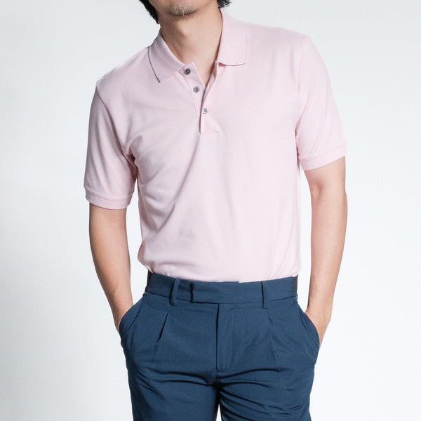 era-won เสื้อโปโลแขนสั้น ทรงสลิม Polo Shirt สี Light Pink ICCSHOPPING