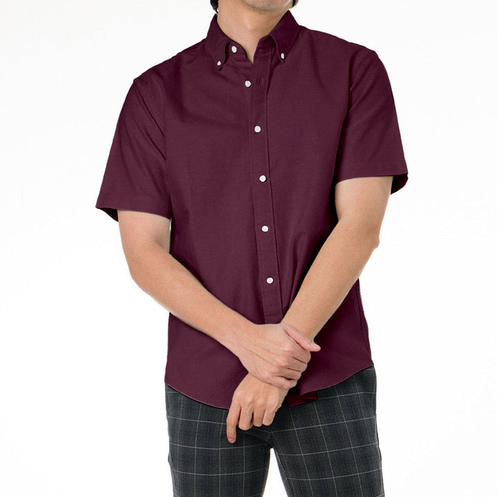 era-won เสื้อเชิ้ต รุ่น OXFORD SHORT-SLEEVED SHIRT สี MAROON ICCSHOPPING
